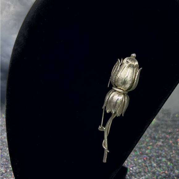 Vintage Set Scottish Thistle Brooch/Boutonnière/Corsage with Clip-On Earrings - Picture 3 of 6